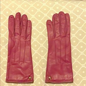 PRICE DROP! Coach leather & cashmere gloves